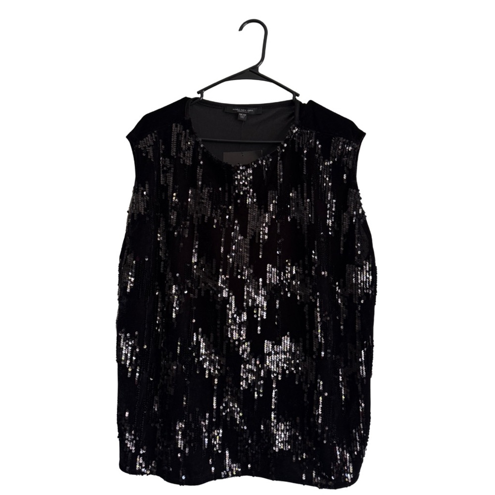 Marc New York Black Sequin Blouse